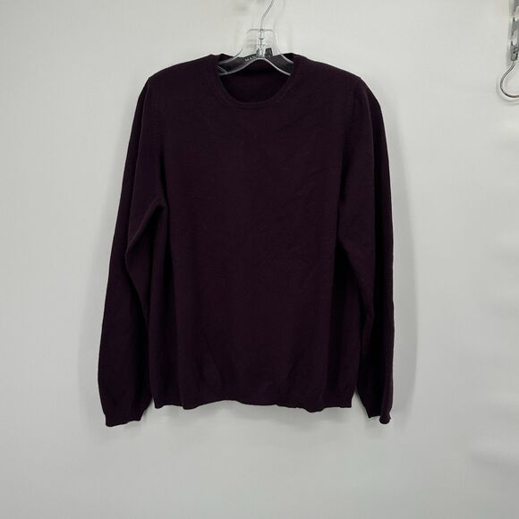 Manrico Slim-Fit Burgundy Natural Stretch Knit Pure Cashmere Sweater  M /L - Picture 1 of 10